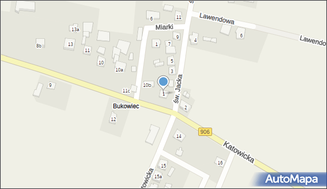 Strzebiń, św. Jacka, 1, mapa Strzebiń