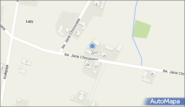 Strzebiń, św. Jana Chrzciciela, 14, mapa Strzebiń