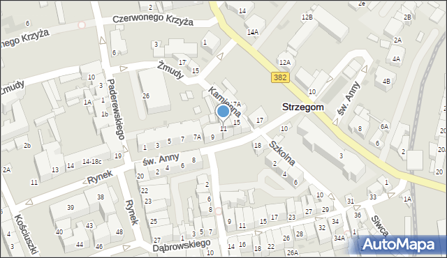 Strzegom, św. Anny, 11, mapa Strzegom