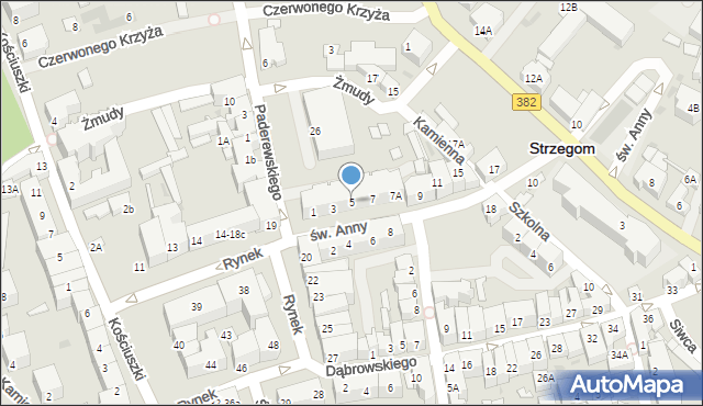 Strzegom, św. Anny, 5, mapa Strzegom