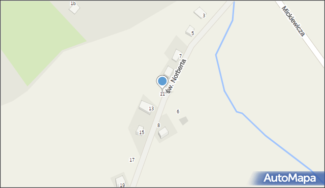 Strzegomiany, św. Norberta, 11, mapa Strzegomiany