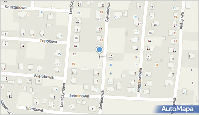 Strzegowo, Świerkowa, 9, mapa Strzegowo