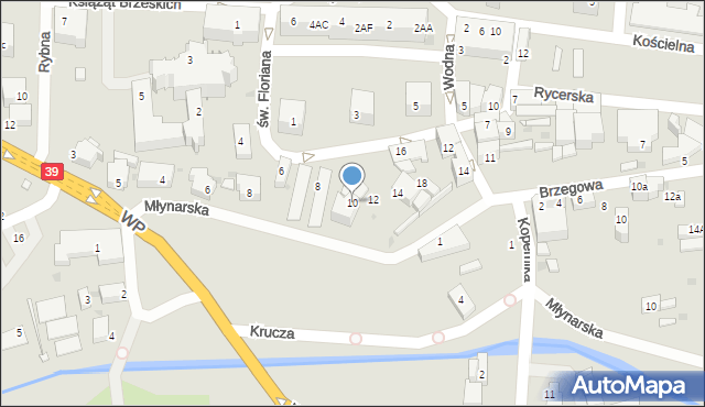 Strzelin, św. Floriana, 10, mapa Strzelin