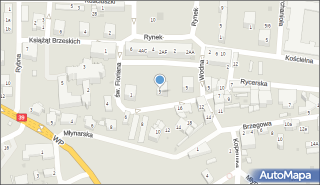 Strzelin, św. Floriana, 3, mapa Strzelin