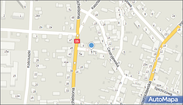 Strzelno, św. Jakuba, 5, mapa Strzelno