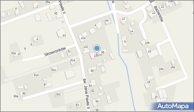 Studzienice, św. Jana Pawła II, 100, mapa Studzienice