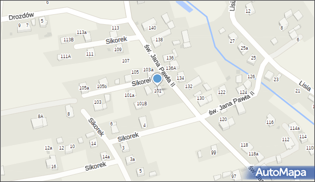 Studzienice, św. Jana Pawła II, 101, mapa Studzienice