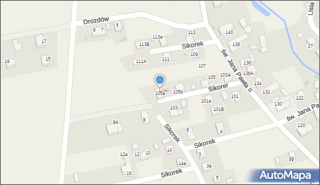 Studzienice, św. Jana Pawła II, 105a, mapa Studzienice