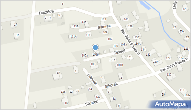 Studzienice, św. Jana Pawła II, 105b, mapa Studzienice