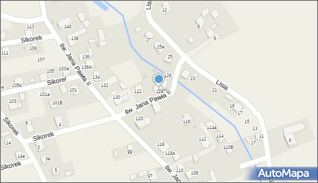 Studzienice, św. Jana Pawła II, 124, mapa Studzienice