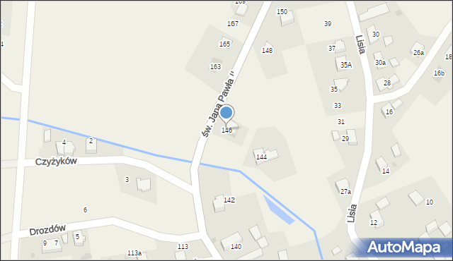 Studzienice, św. Jana Pawła II, 146, mapa Studzienice