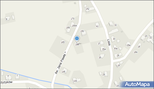 Studzienice, św. Jana Pawła II, 148, mapa Studzienice