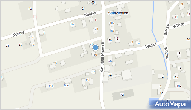 Studzienice, św. Jana Pawła II, 69, mapa Studzienice
