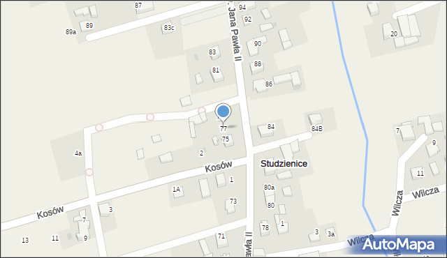 Studzienice, św. Jana Pawła II, 77, mapa Studzienice