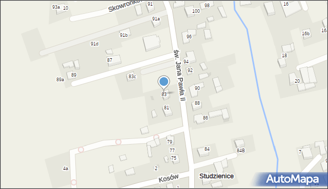 Studzienice, św. Jana Pawła II, 83, mapa Studzienice