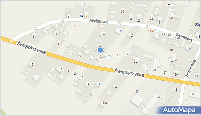 Styków, Świętokrzyska, 13, mapa Styków