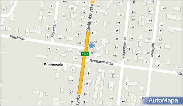 Suchowola, Świętokrzyska, 36, mapa Suchowola