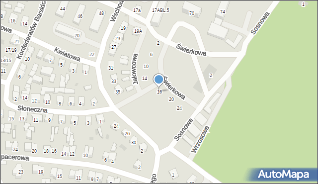 Sulejów, Świerkowa, 16, mapa Sulejów