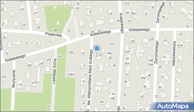 Sulejówek, św. Maksymiliana Marii Kolbego, 1, mapa Sulejówek