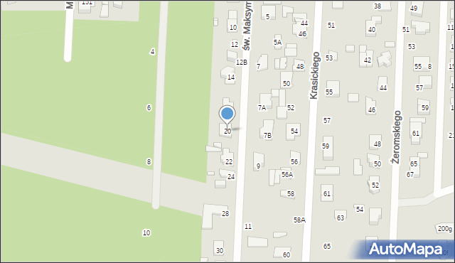 Sulejówek, św. Maksymiliana Marii Kolbego, 20, mapa Sulejówek