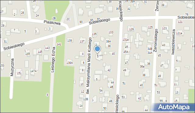Sulejówek, św. Maksymiliana Marii Kolbego, 3, mapa Sulejówek