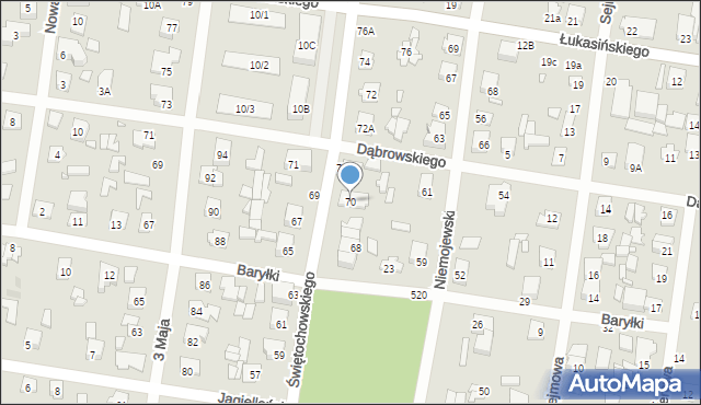 Sulejówek, Świętochowskiego, 70, mapa Sulejówek