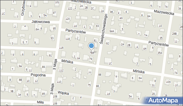 Sulejówek, Świętochowskiego, 79A, mapa Sulejówek
