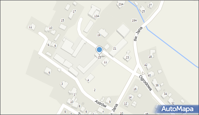 Suszec, św. Jana, 13, mapa Suszec