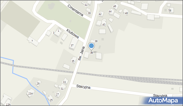 Suszec, św. Jana, 36, mapa Suszec