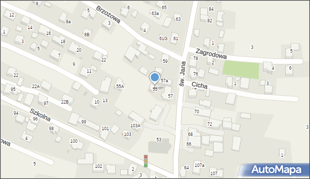 Suszec, św. Jana, 55, mapa Suszec