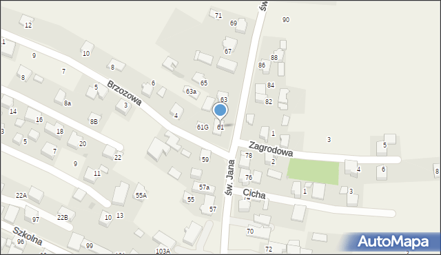 Suszec, św. Jana, 61, mapa Suszec