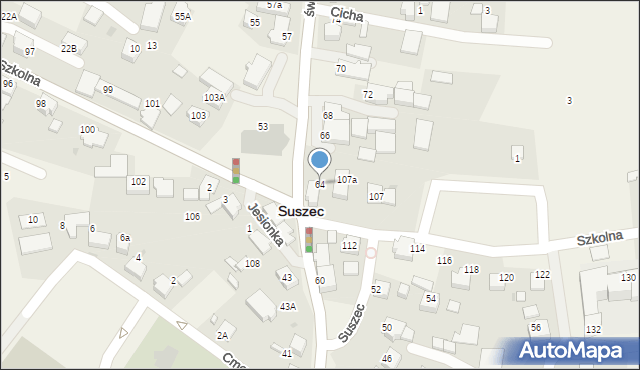 Suszec, św. Jana, 64, mapa Suszec