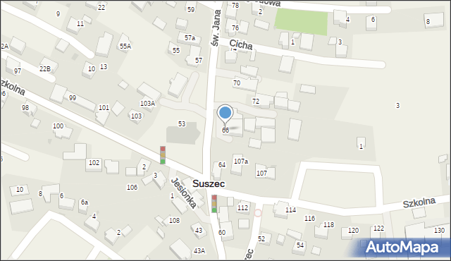 Suszec, św. Jana, 66, mapa Suszec