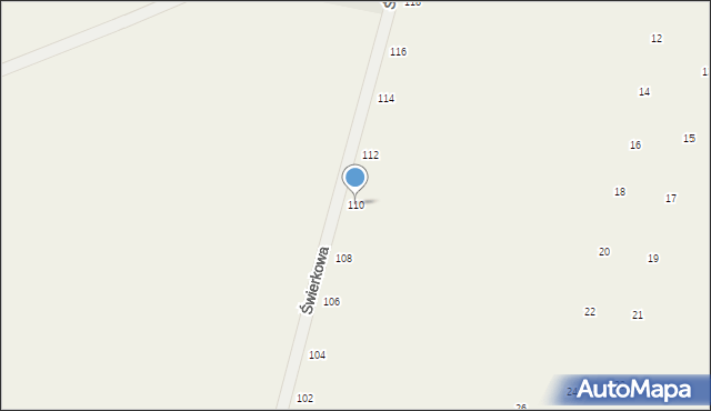 Suszno, Świerkowa, 110, mapa Suszno