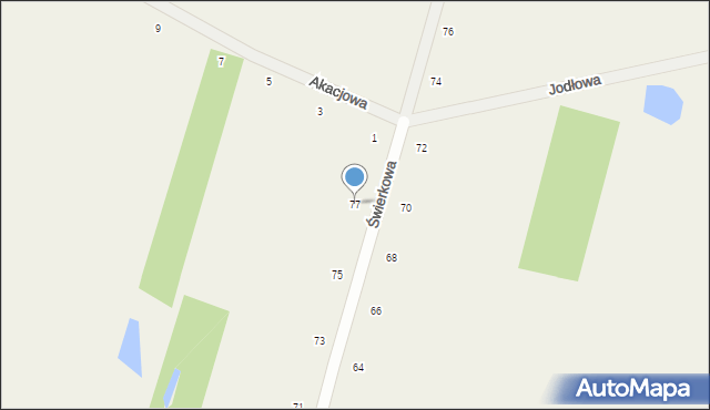 Suszno, Świerkowa, 77, mapa Suszno