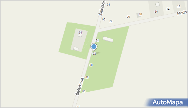 Suszno, Świerkowa, 92, mapa Suszno