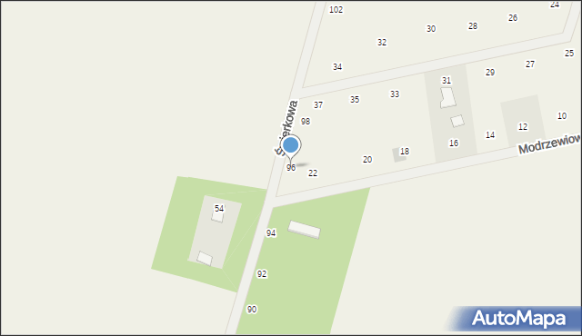 Suszno, Świerkowa, 96, mapa Suszno