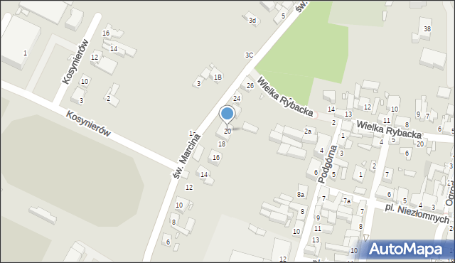 Swarzędz, św. Marcina, 20, mapa Swarzędz