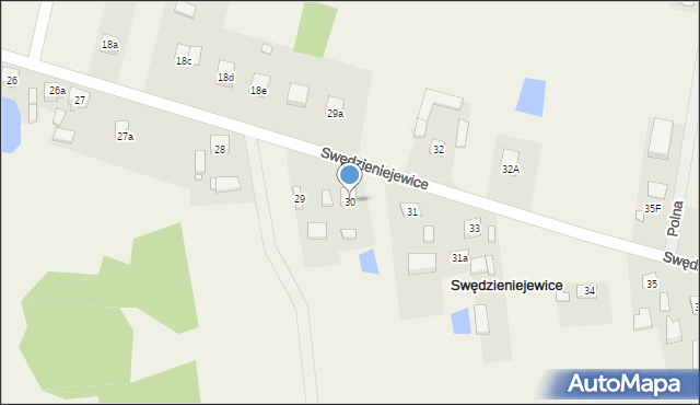 Swędzieniejewice, Swędzieniejewice, 30, mapa Swędzieniejewice
