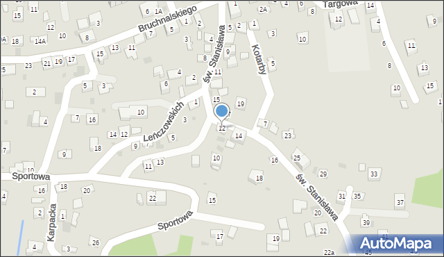 Świątniki Górne, św. Stanisława, 12, mapa Świątniki Górne