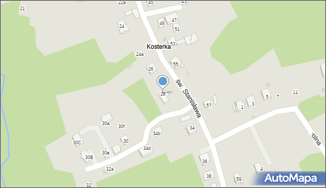 Świątniki Górne, św. Stanisława, 28, mapa Świątniki Górne