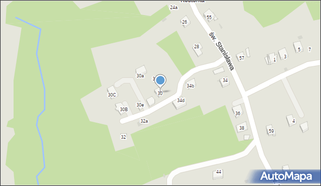 Świątniki Górne, św. Stanisława, 30, mapa Świątniki Górne