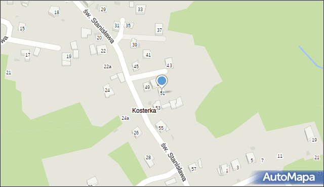 Świątniki Górne, św. Stanisława, 51, mapa Świątniki Górne