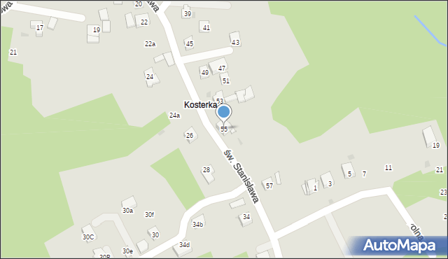 Świątniki Górne, św. Stanisława, 55, mapa Świątniki Górne