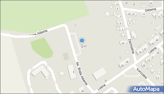 Świdnica, św. Brata Alberta, 4, mapa Świdnicy