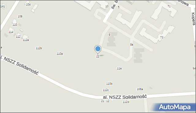 Świdnik, św. Brata Alberta, 11, mapa Świdnika
