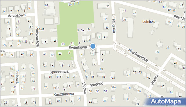 Świdnik, Świerkowa, 4, mapa Świdnika