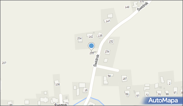 Świdnik, Świdnik, 205, mapa Świdnika
