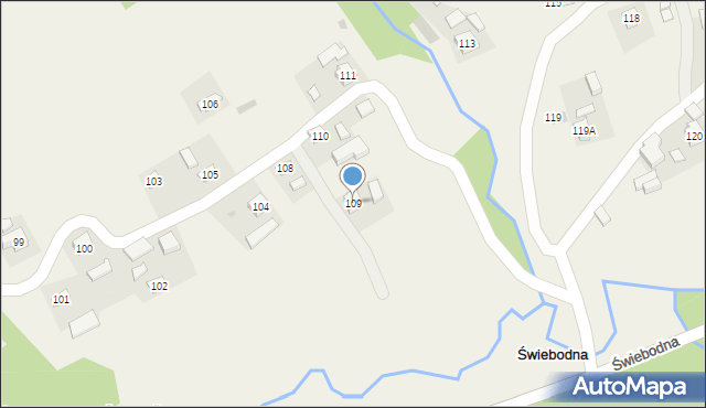 Świebodna, Świebodna, 109, mapa Świebodna