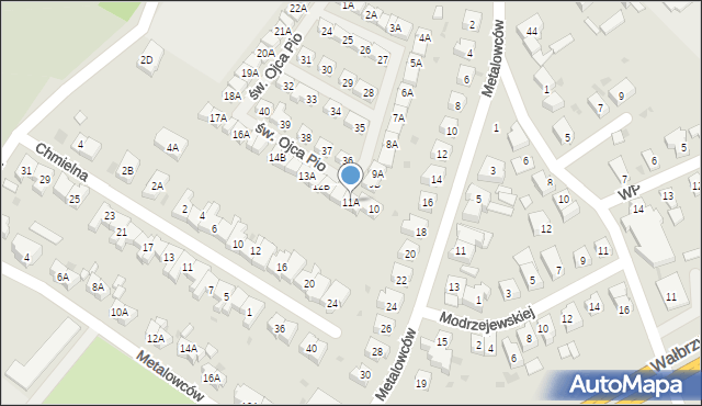 Świebodzice, św. Ojca Pio, 11A, mapa Świebodzice